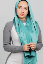 Load image into Gallery viewer, Turquoise Satin Hijab - Festive Collection
