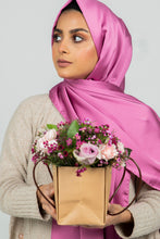 Load image into Gallery viewer, Pearly Purple Satin Hijab - Festive Collection
