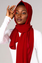 Load image into Gallery viewer, Wardah - Red Chiffon Hijab
