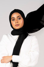 Load image into Gallery viewer, Noir - Ultra Premium Black Chiffon Hijab
