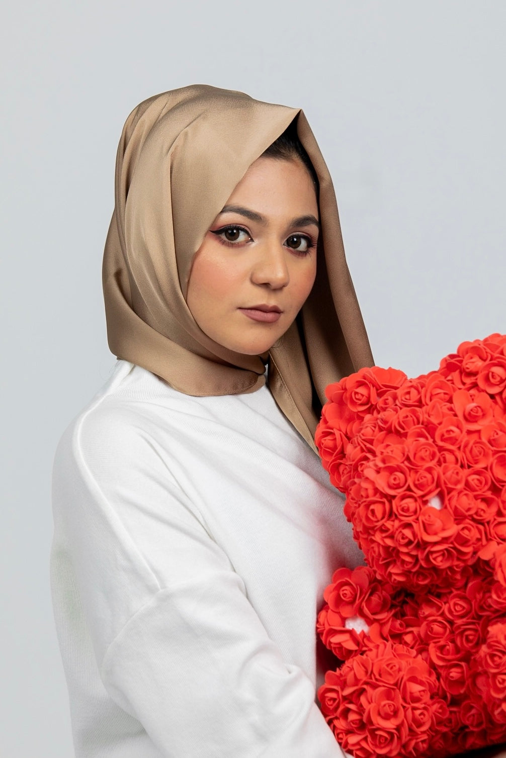 Mocha Satin Hijab - Festive Collection