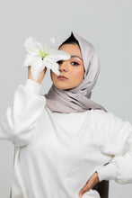 Load image into Gallery viewer, Silver Satin Hijab - Festive Collection
