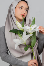Load image into Gallery viewer, Silver Satin Hijab - Festive Collection
