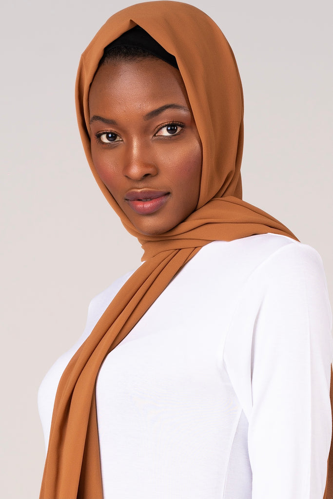 Aliya - Brown Chiffon Hijab A.F Couture – A.F Couture