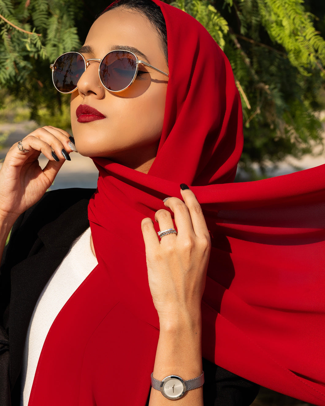 Wardah - Red Chiffon Hijab